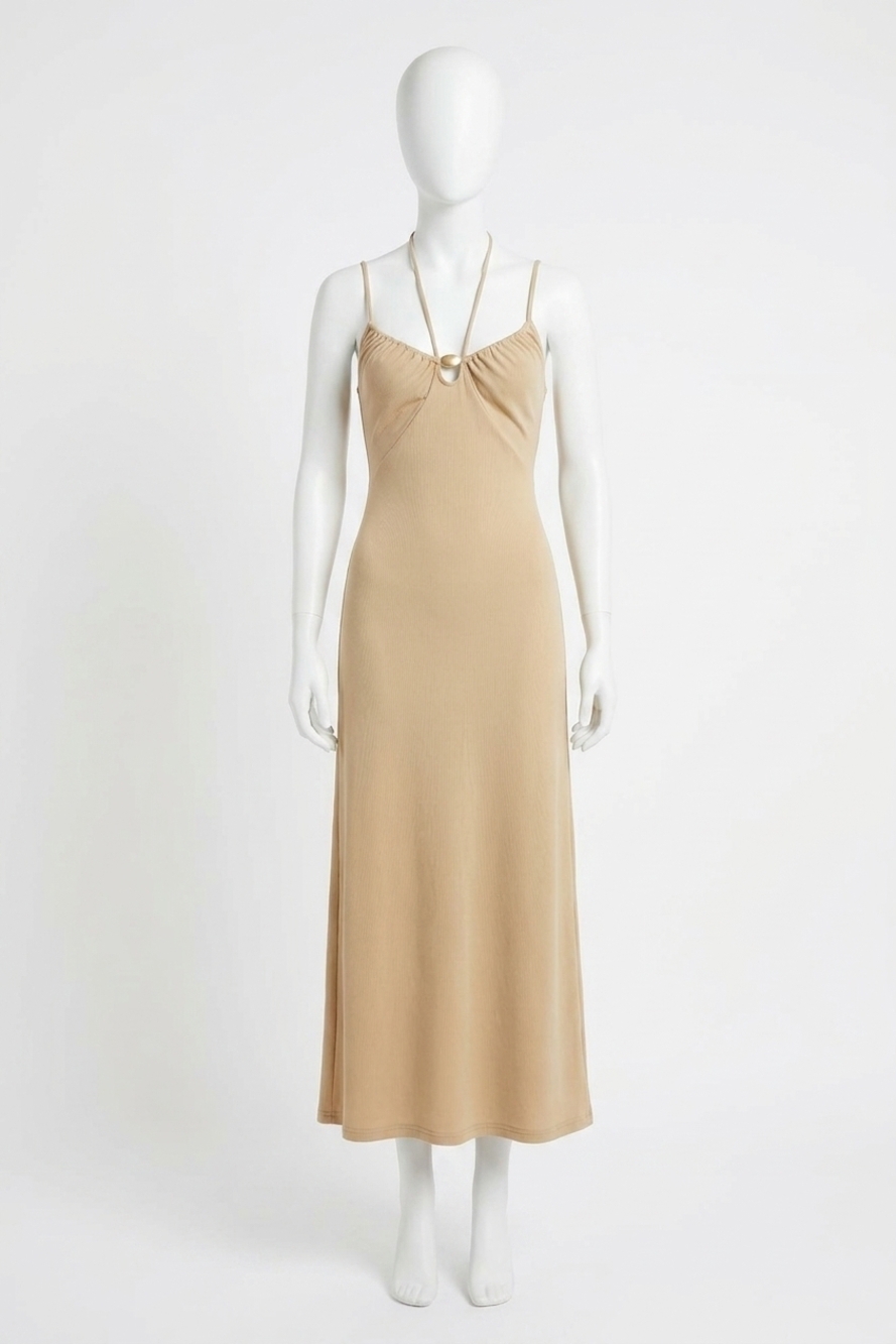 NEW SIGNIFICANT OTHER alma midi dress in sand